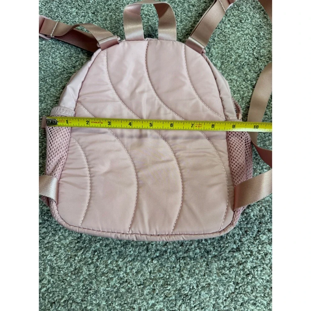 Adidas Mini Backpack Pink Rose Gold Logo Quilted Small Daypack Bag